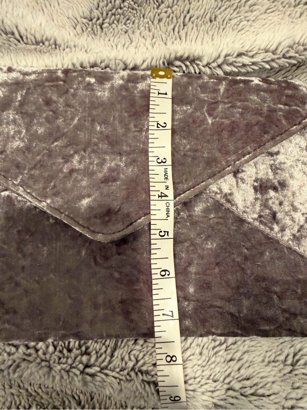 Lulus Gray Crushed Velvet Envelope Clutch Wristlet NWT - Picture 10 of 11